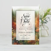 Save The Date Lueur d'automne dans le Mariage forestier enchanté (Debout devant)