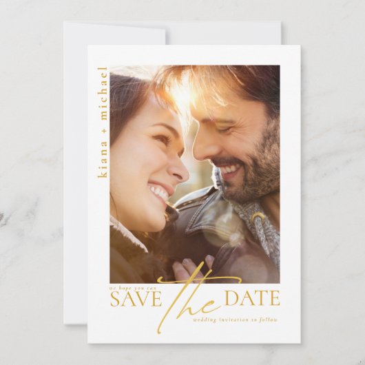 Save The Date Lumière de la Lune Mariage Emerald Green ID881 (Devant)