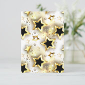 Save The Date Lumière transparente avec étoiles or (Debout devant)