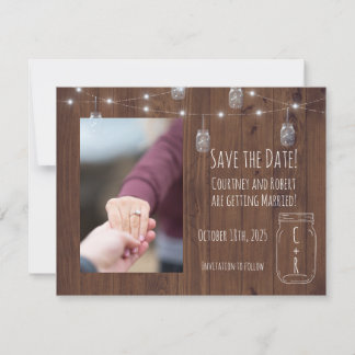 Save The Date Lumières à double brin rustique Enregistrer la dat