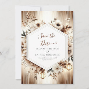 Save The Date Lumières botaniques Mariage rustique