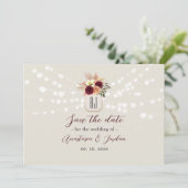 Save The Date Lumières de Chaîne de Pot Mason Mariage (Debout devant)