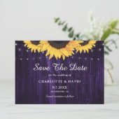 Save The Date Lumières de Chaîne en Bois Rustique Mariage Tourne (Debout devant)