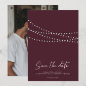 Save The Date Lumières de chaîne modernes minimales Enregistrer  (Devant / Derrière)