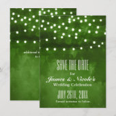 Save The Date Lumières de chaîne rustiques de la forêt verte Enr (Devant / Derrière)