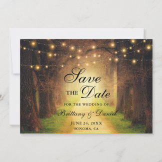 Save The Date Lumières de Chemin de Fête de Mariage de Forêt Rus