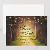Save The Date Lumières de chemin de forêt rustique pour mariage (Devant / Derrière)
