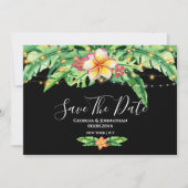 Save The Date Lumières de fleurs de plage d'île tropicale hawaïe (Devant)