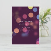 Save The Date Lumières de mariage modernes classiques Bokeh (Debout devant)