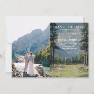 Save The Date Lumières de montagne à l'aquarelle Mariage Photo