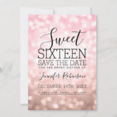 Save The Date Lumières de Parties scintillant rose pâle 16 parti (Devant)