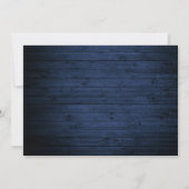 Save The Date Lumières de pot en bois bleu rustique Script photo (Dos)