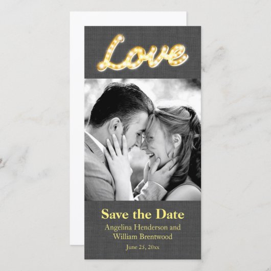 Save The Date Lumières du marquis Enregistrer la date Photo Grey (Devant / Derrière)