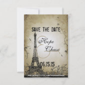Save The Date Lumières en argent Tour Eiffel Économisez la date (Devant)