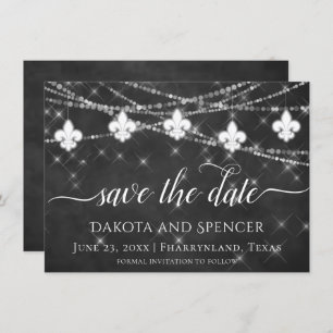 Save The Date Lumières Fleur de Lis   Mariage minimaliste
