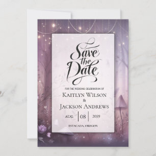 Save The Date Lumières Magiques de Fée de Lavande pour Mariage
