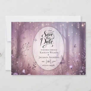 Save The Date Lumières Magiques de Fée de Lavande pour Mariage