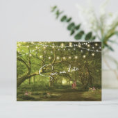Save The Date Lumières Mariages de forêt enchantées Champignons  (Debout devant)