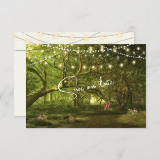 Save The Date Lumières Mariages de forêt enchantées Champignons 