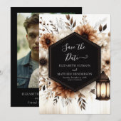 Save The Date Lumières modernes Mariage rustique (Devant / Derrière)