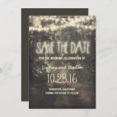 Save The Date lumières scintillantes rustique enregistrer les ca (Devant / Derrière)