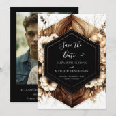 Save The Date Lumières uniques mariage rustique (Devant / Derrière)