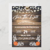 Save The Date Luminaires à crémaillère en bois rustique (Devant)