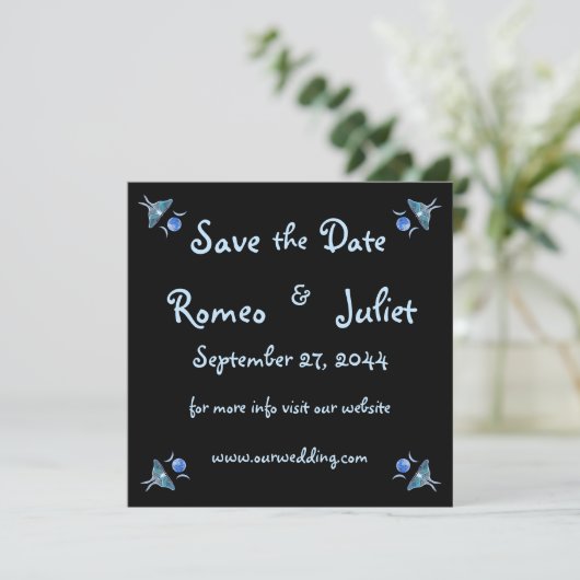 Save The Date Luna Moth Triple Moon Venez Célébrer Avec Nous (Debout devant)