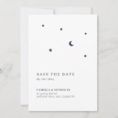 Save The Date Lune et étoiles Mariage céleste moderne (Devant)