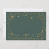 Save The Date Lune étoiles cadre or céleste vert (Dos)