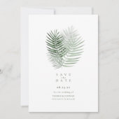 Save The Date Lush Palm Leaf Mariage Moss Green ID956 (Devant)