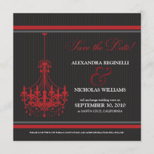 Save The Date Lustre classique Enregistrer la date (noir/rouge)