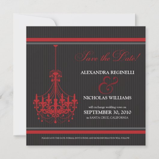 Save The Date Lustre classique Enregistrer la date (noir/rouge) (Devant)