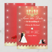Save The Date Lustre doré (Devant / Derrière)