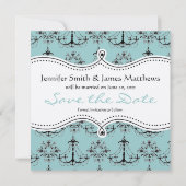 Save The Date Lustre En Crème Bleue Enregistrer La Date (Dos)