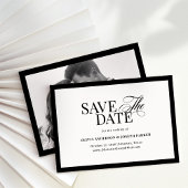 Save The Date Luxe classique | Elégant noir et blanc et photo