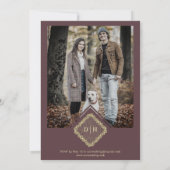 Save The Date Luxe Initiales Mariages Effet dentelle ornementale (Dos)