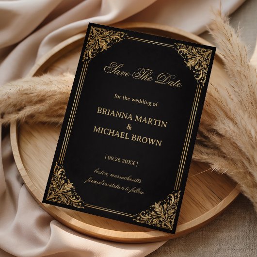 Save The Date Luxe Orné Élégant en Or