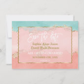 Save The Date Luxe Pastel Aquarelle Or Huile Économisez La Date (Dos)