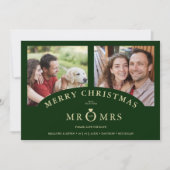 Save The Date Luxurious Trendy Dark Green Christmas 2 Photos (Devant)