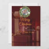 Save The Date LUXURY Black & Gold Photo Christmas Card (Devant)