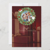 Save The Date LUXURY Black & Gold Photo Christmas Card (Dos)