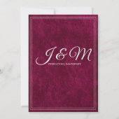 Save The Date Luxury Velvet Burgundy Berry Monogram Wedding (Dos)