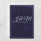 Save The Date Luxury Velvet Navy Blue Monogram Wedding (Dos)