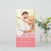 Save The Date M. Et Mme Flip Flops Pink Hibiscus Beach Photo (Debout devant)