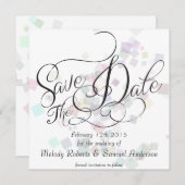 Save The Date M. et Mme. | Pastel Colours Confetti (Devant / Derrière)