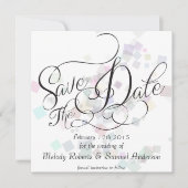 Save The Date M. et Mme. | Pastel Colours Confetti (Devant)