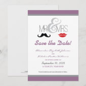 Save The Date M. & Mme Moustache & Lèvre Save-the-Date! (Devant / Derrière)