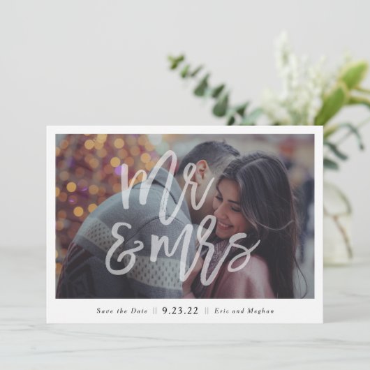 Save The Date "M. & Mme." Photo Enregistrer la date (Debout devant)
