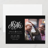 Save The Date M. & Mr Script - Enregistrer la date avec la photo (Devant / Derrière)